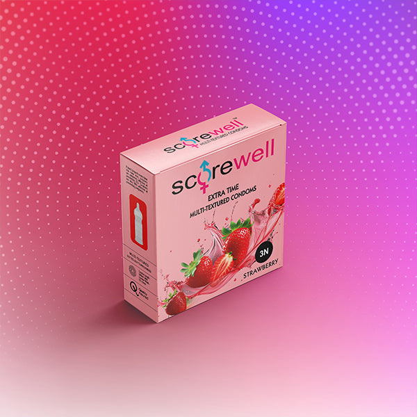 Scorewell Multi-Textured Extra time Strawberry Condom